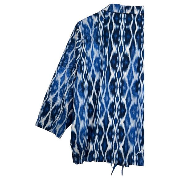 Chicos Zenergy Jacket Womens 3 XL 16 Blue Ikat Zip Up Lightweight Casual Boho - Picture 11 of 13